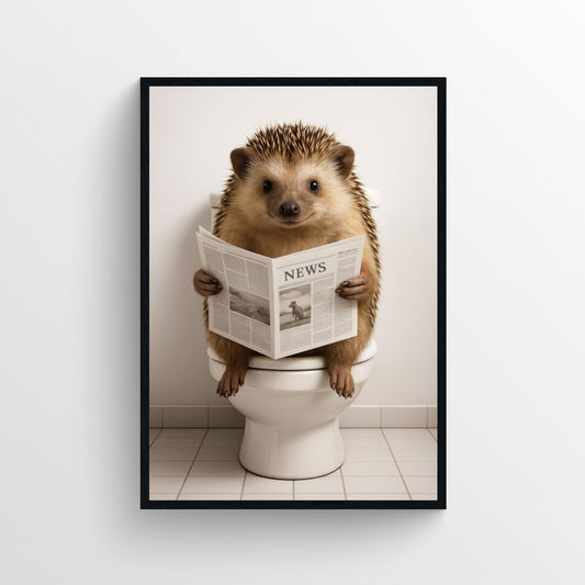 Hedgehog Animal Bathroom Toilet Poster