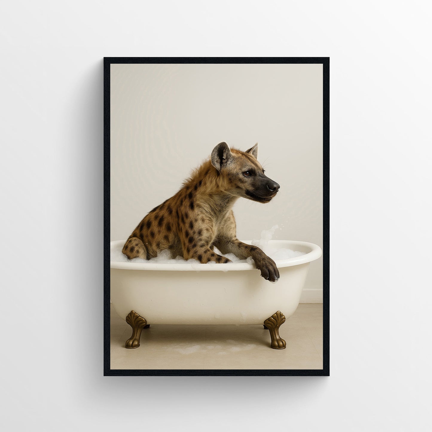 Hyena Animal Bathroom Tub Poster