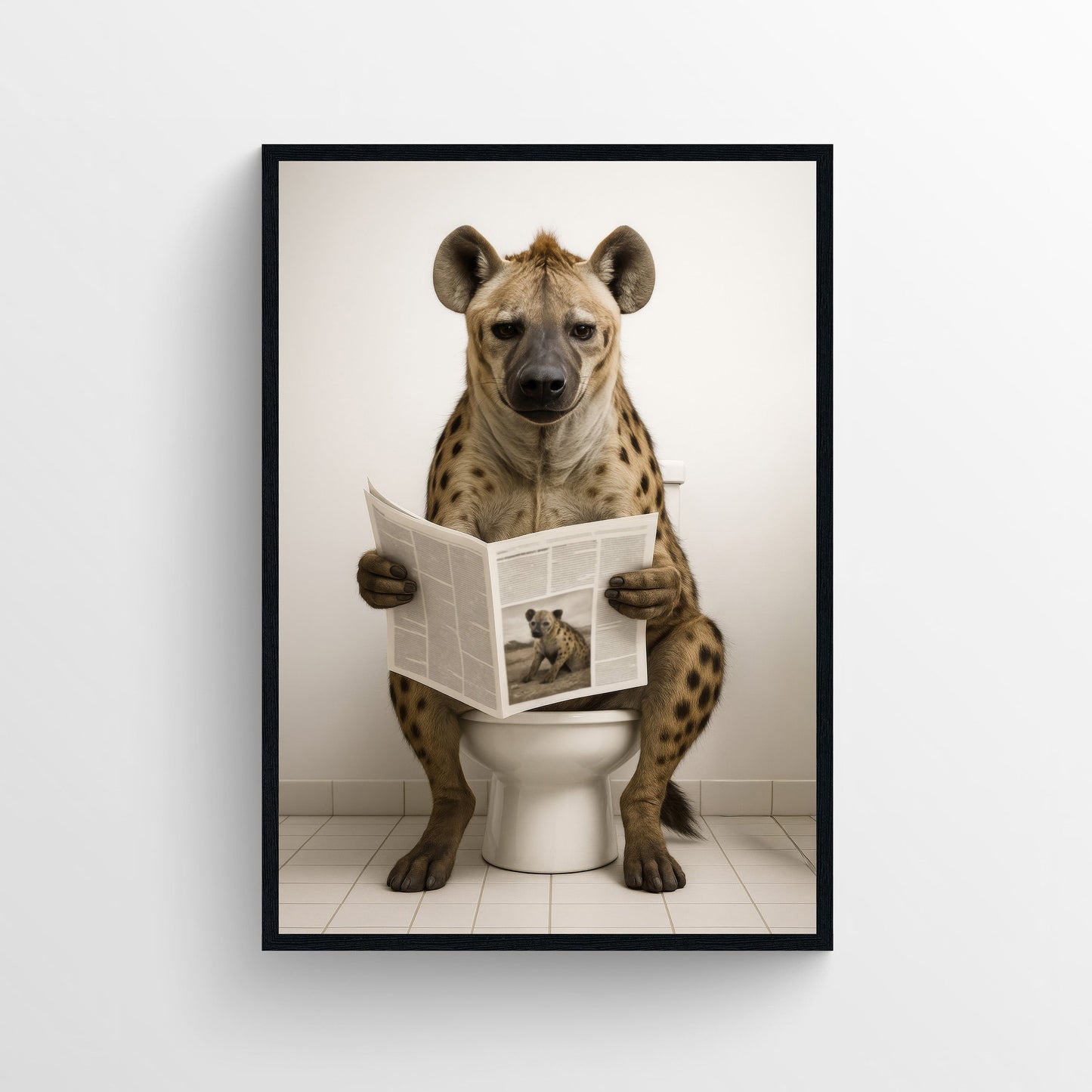 Hyena Animal Bathroom Toilet Poster