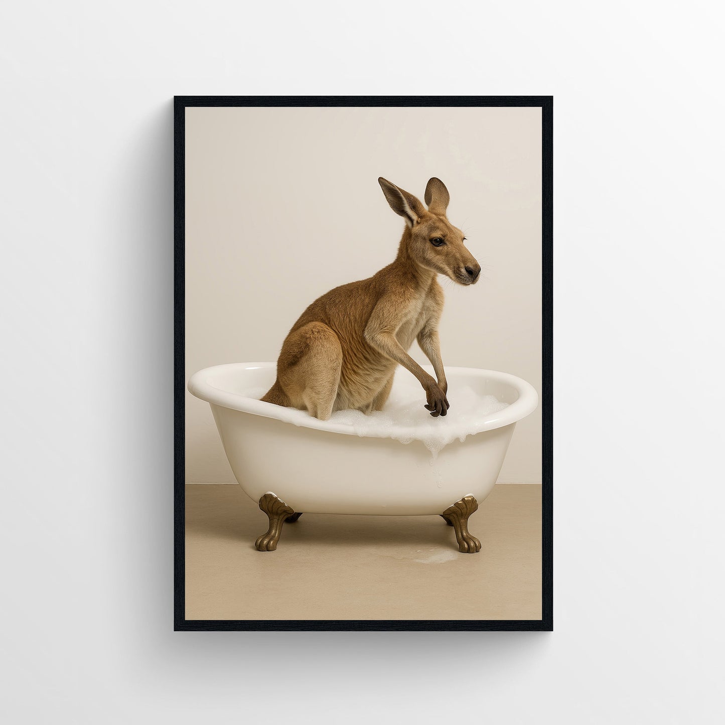 Kangaroo Animal Bathroom Tub Poster