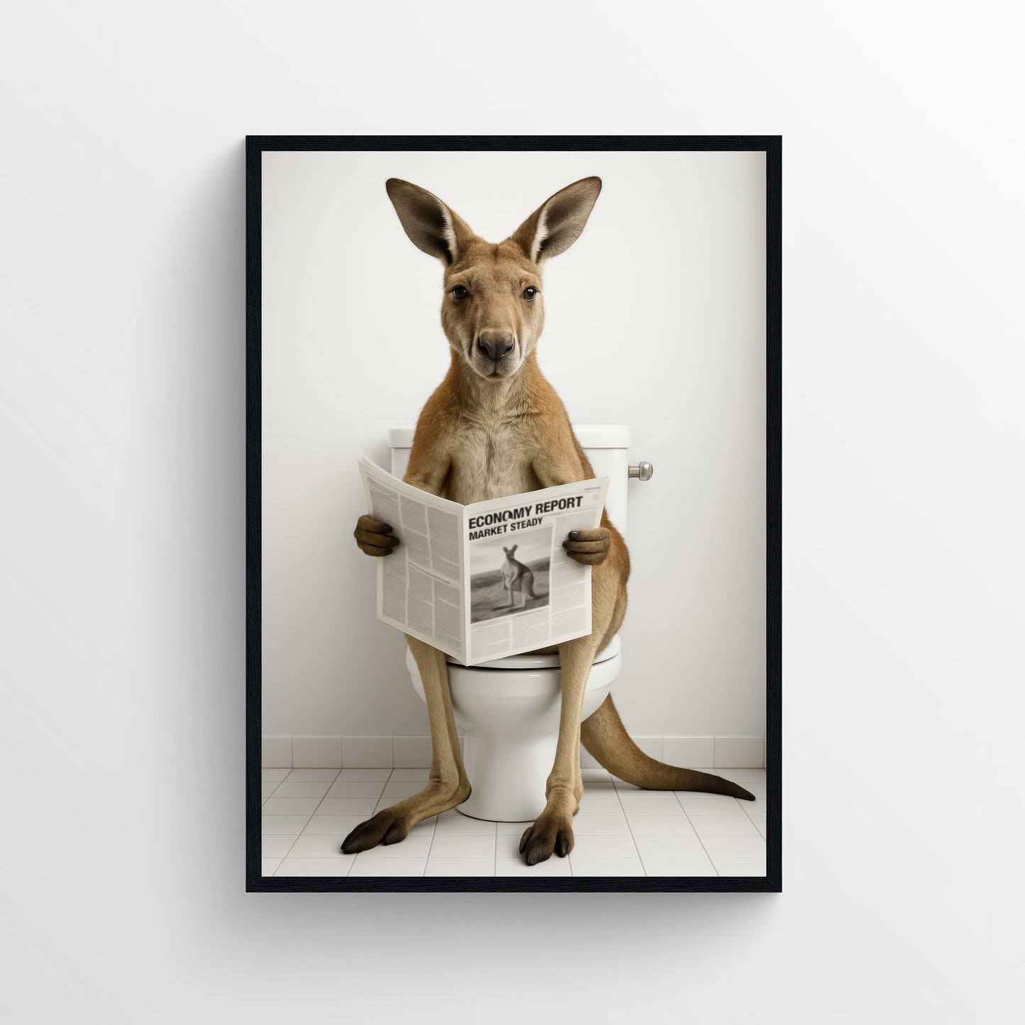 Kangaroo Animal Bathroom Toilet Poster