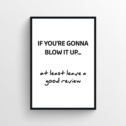 Leave A Review Bathroom Poster