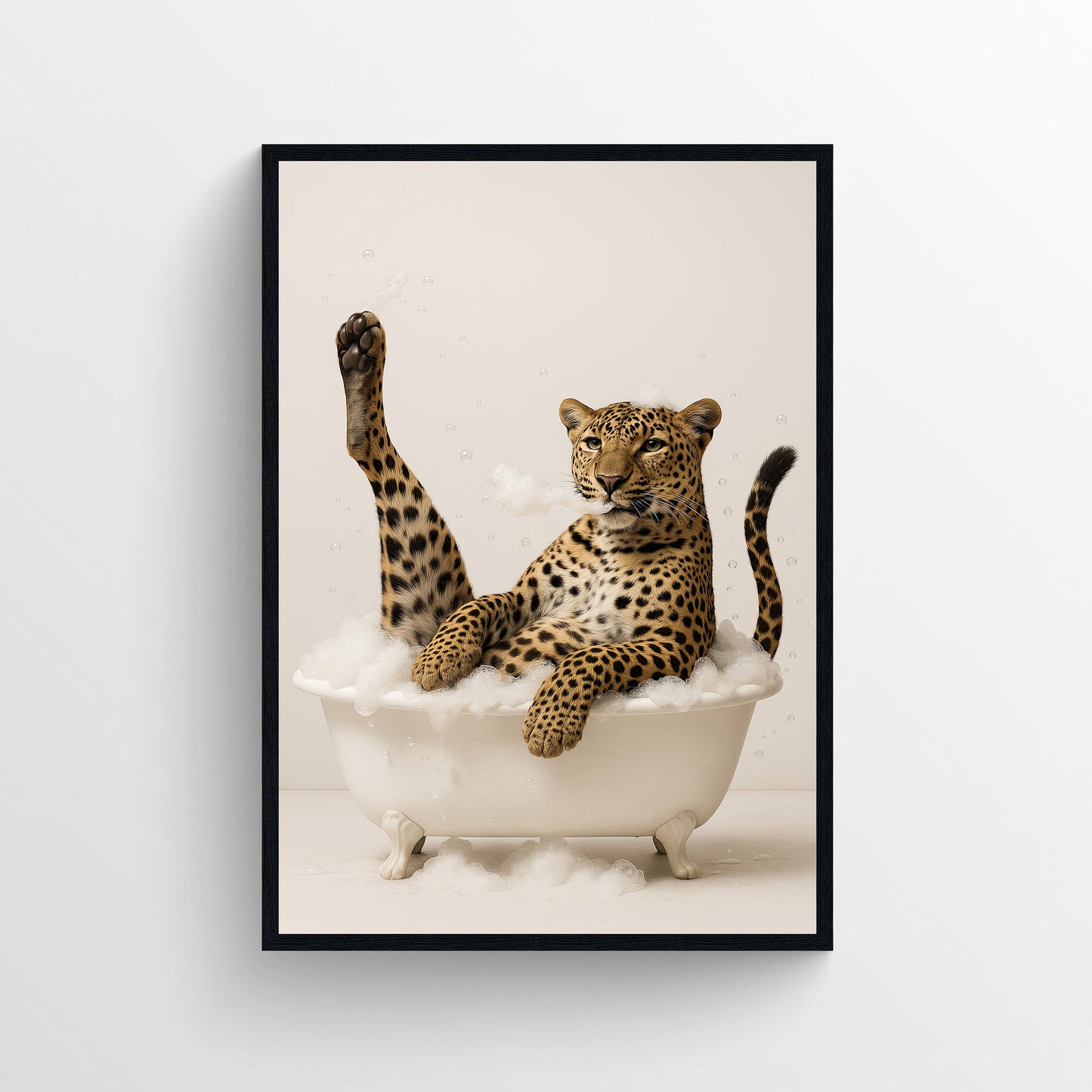 Leopard Animal Bathroom Tub Poster