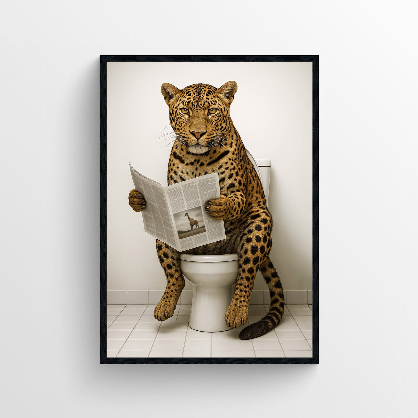 Leopard Animal Bathroom Toilet Poster