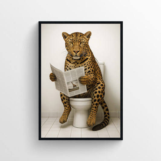 Leopard Animal Bathroom Toilet Poster
