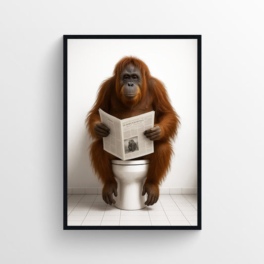 Orangutan Animal Bathroom Toilet Poster
