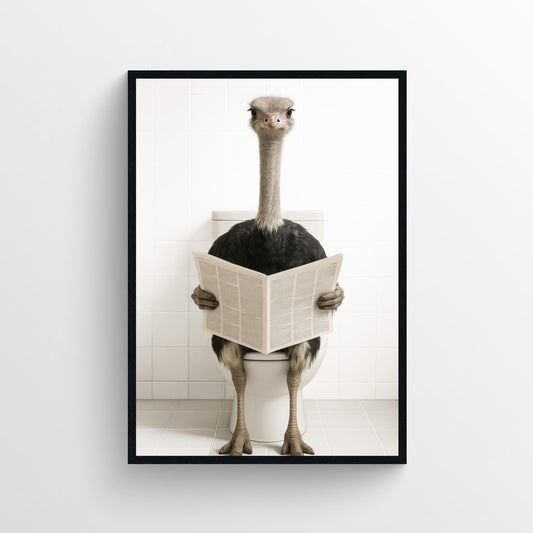 Ostrich Animal Bathroom Toilet Poster
