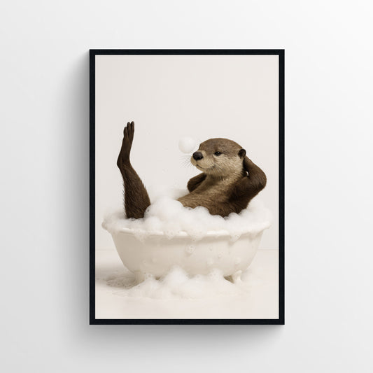 Otter Animal Bathroom Tub Poster