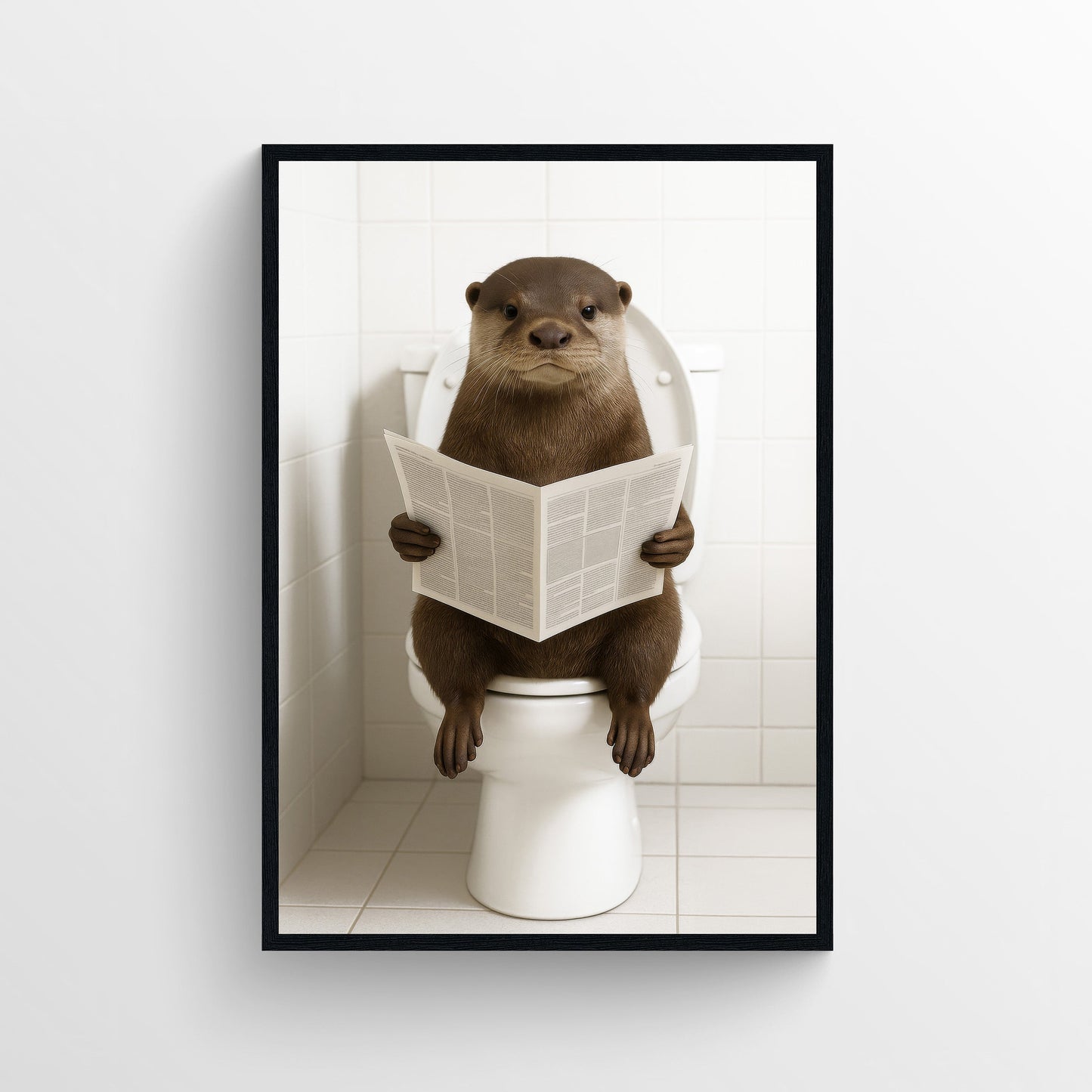 Otter Animal Bathroom Toilet Poster