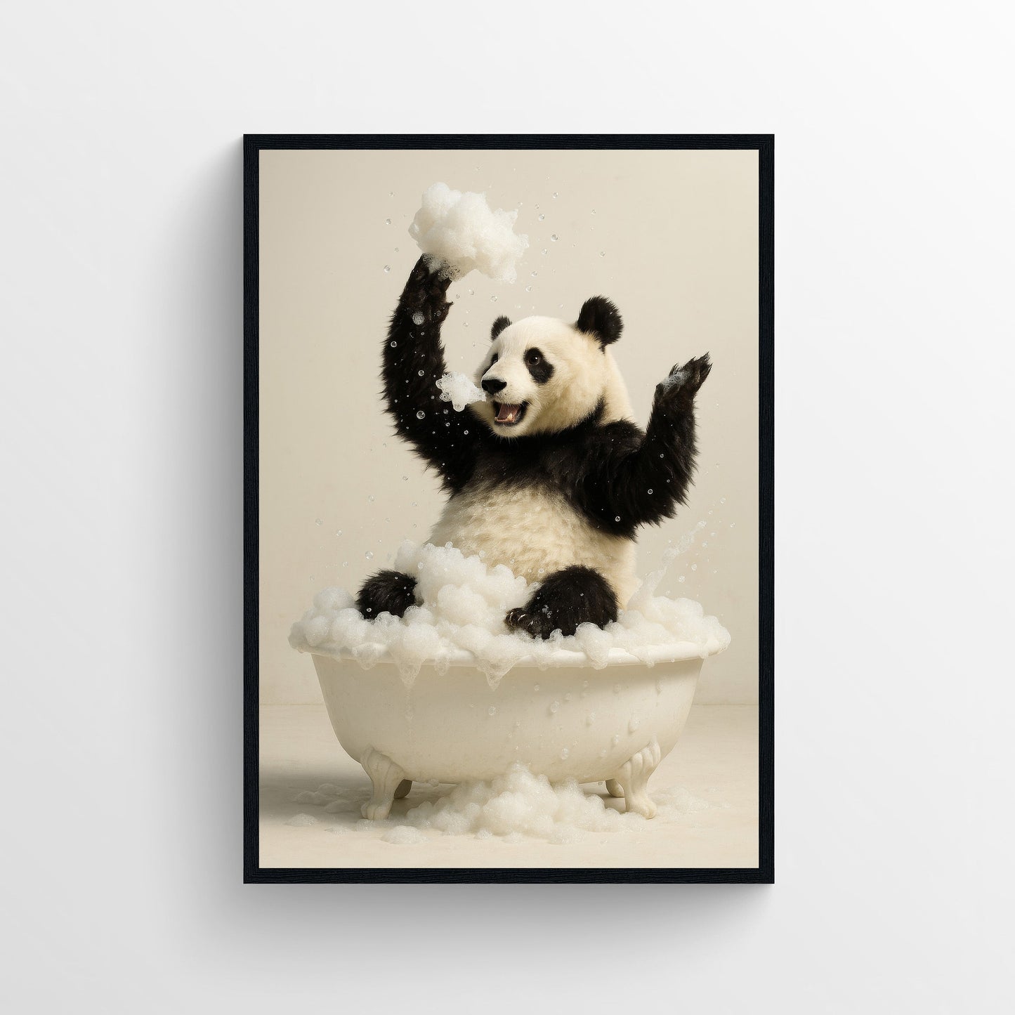 Panda Animal Bathroom Tub Poster