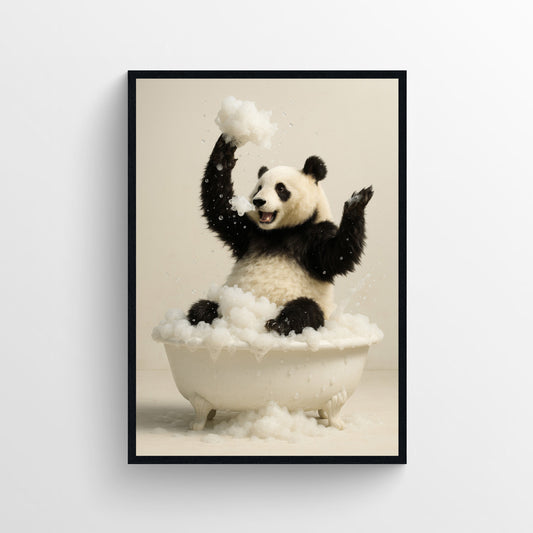 Panda Animal Bathroom Tub Poster