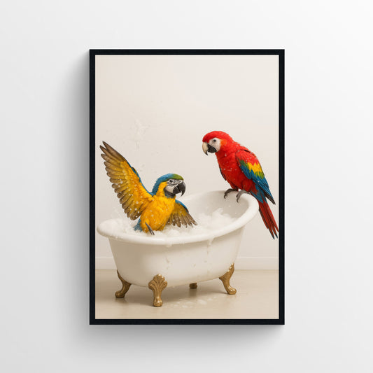Parrot Animal Bathroom Tub Poster