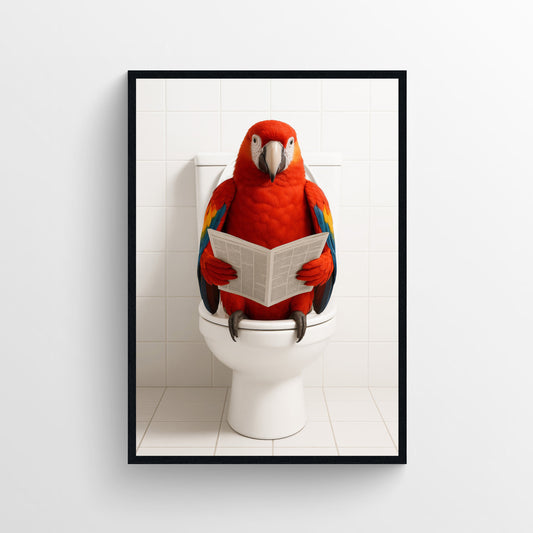 Parrot Animal Bathroom Toilet Poster