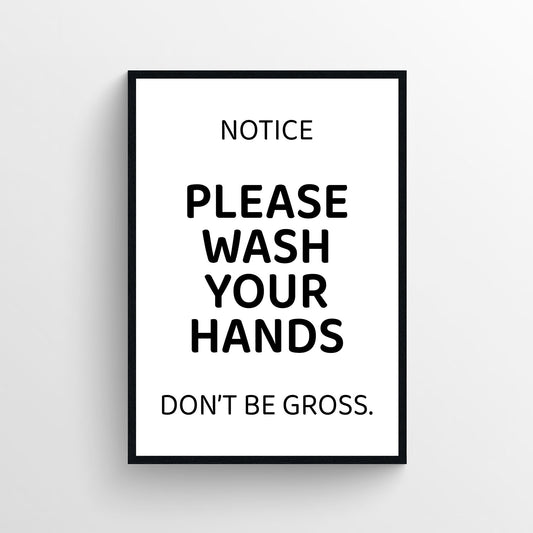 Please Wash Your Hands Bathroom Poster