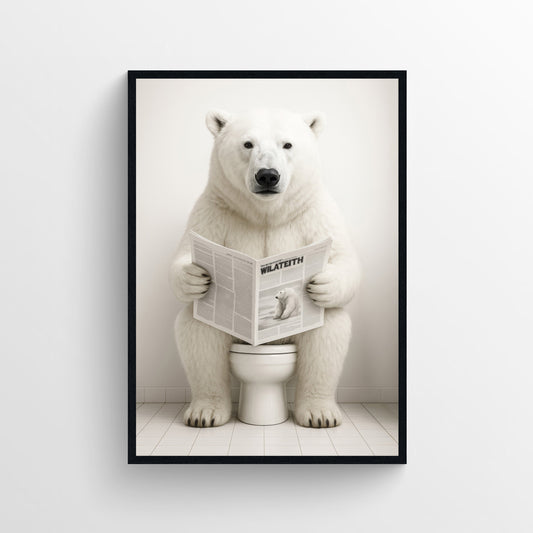 Polar Bear Animal Bathroom Toilet Poster
