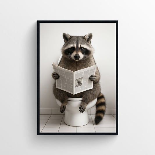 Raccoon Animal Bathroom Toilet Poster