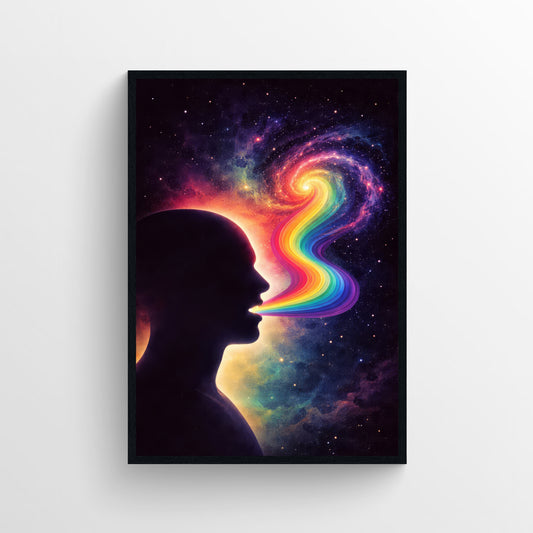Rainbow Exhale Trippy Poster