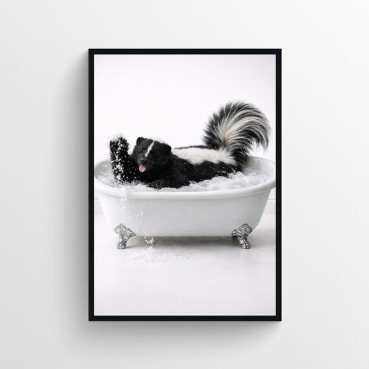 Skunk Animal Bathroom Tub Poster