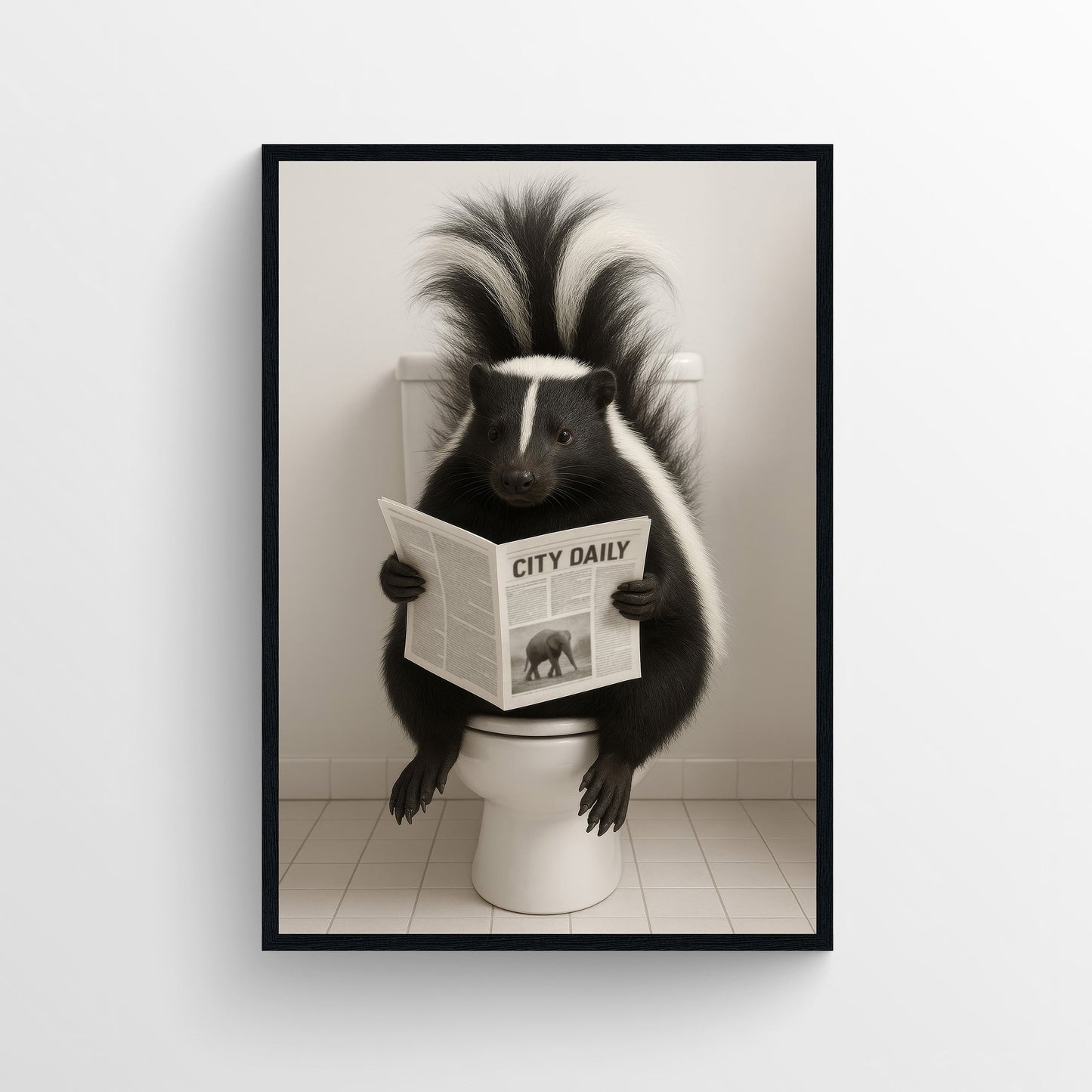 Skunk Animal Bathroom Toilet Poster
