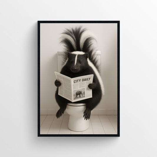 Skunk Animal Bathroom Toilet Poster