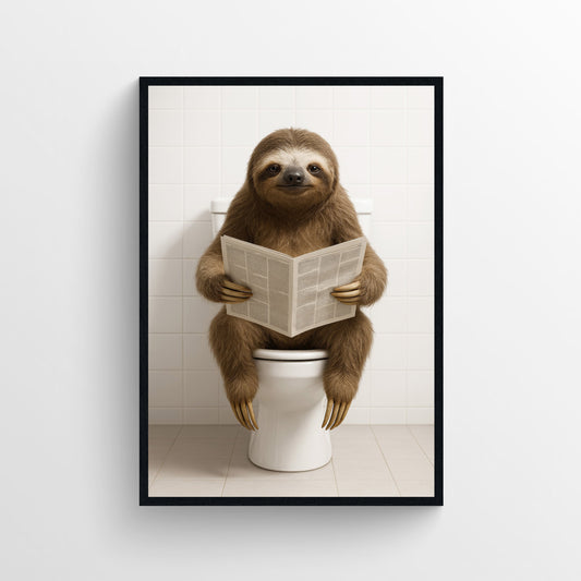 Sloth Animal Bathroom Toilet Poster