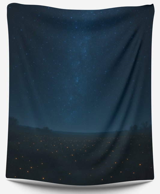 Stellar Meadow Nightscape Tapestry