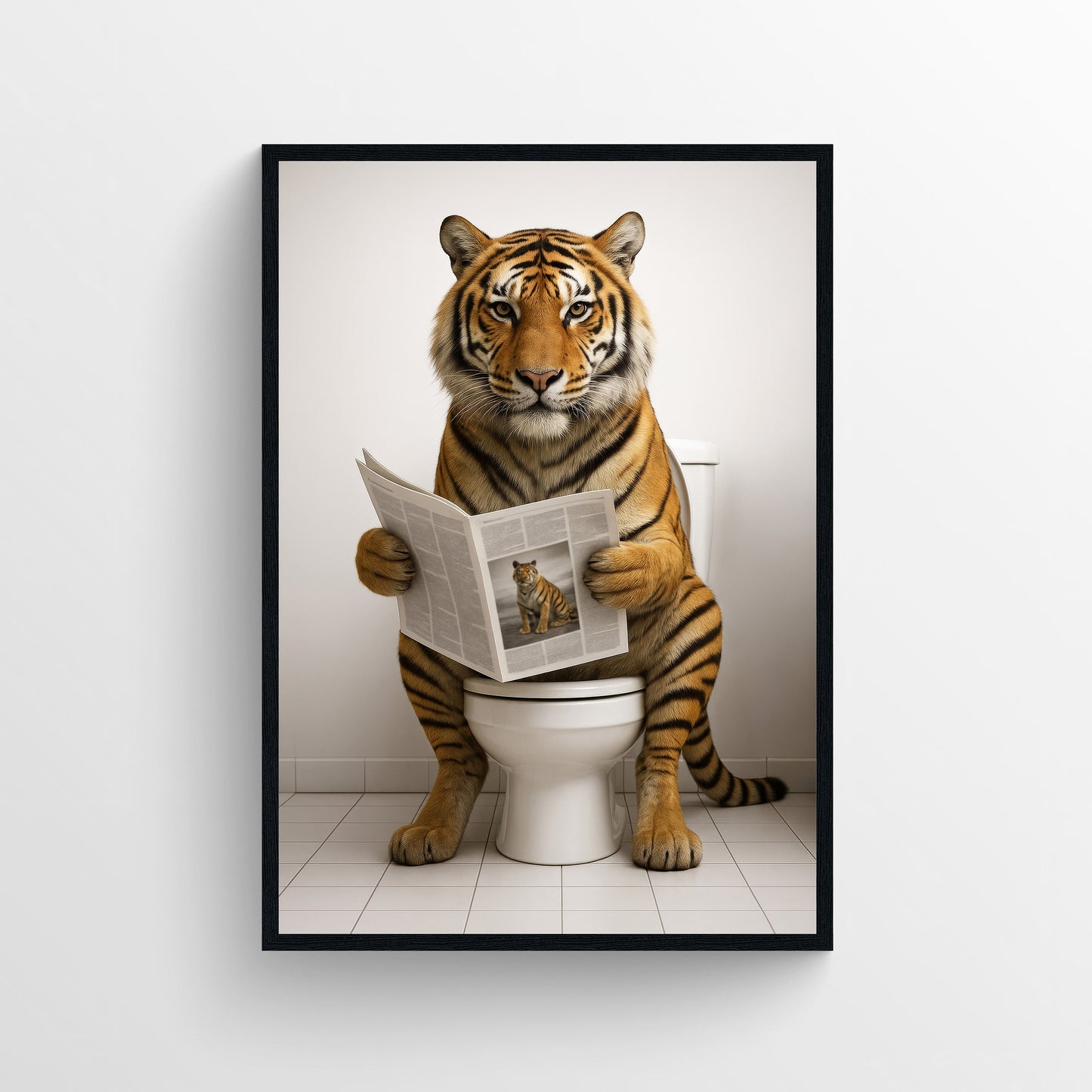 Tiger Animal Bathroom Toilet Poster