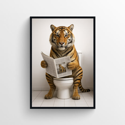 Tiger Animal Bathroom Toilet Poster