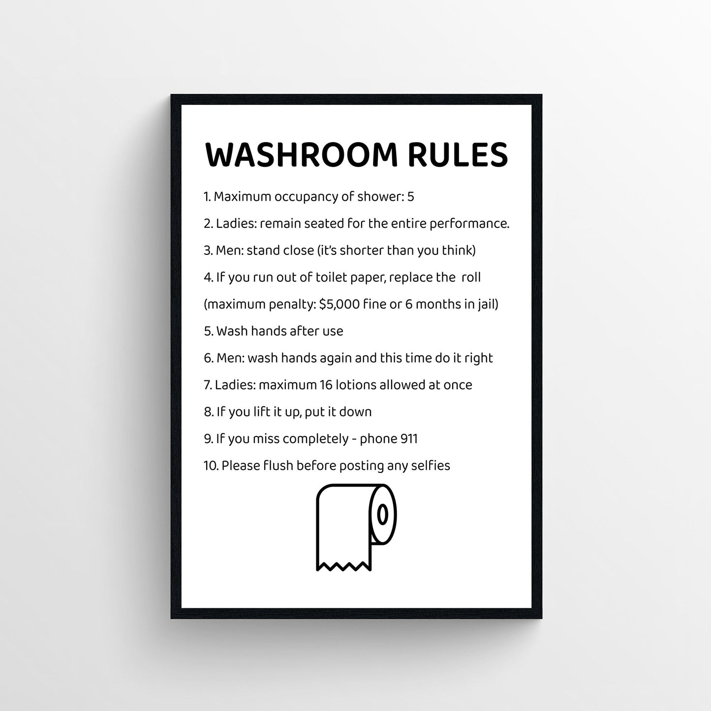 Washroom Rules Bathroom Poster