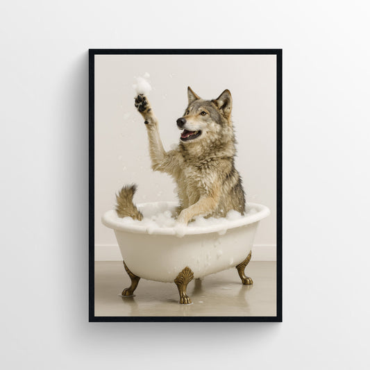 Wolf Animal Bathroom Tub Poster