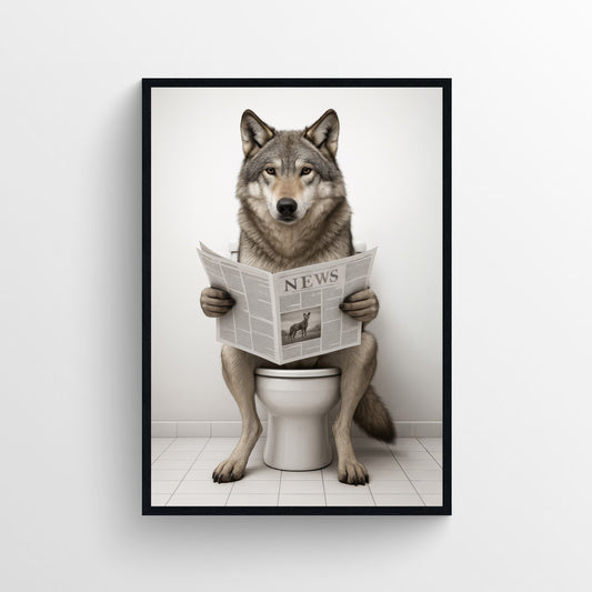 Wolf Animal Bathroom Toilet Poster