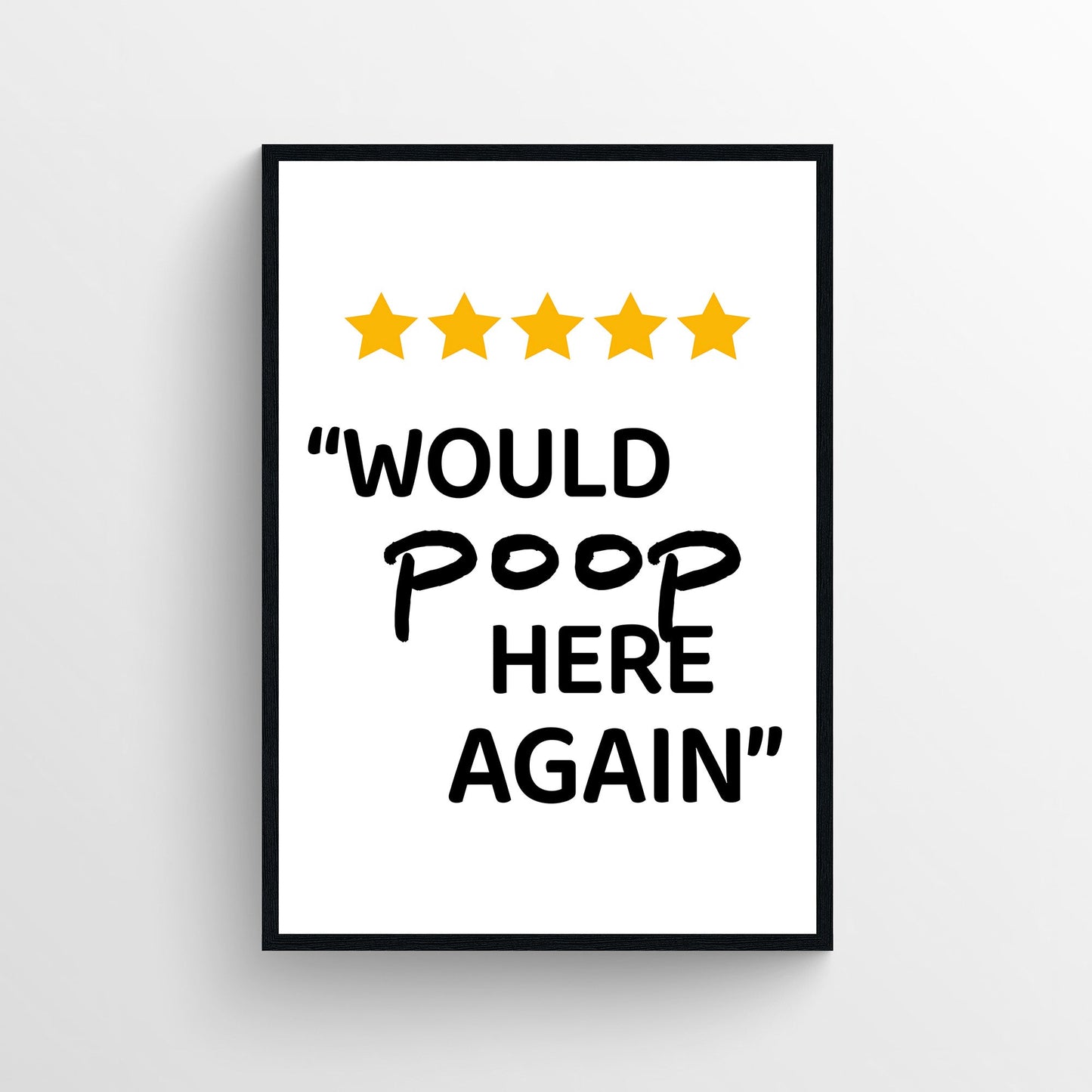Would Poop Here Again Bathroom Poster