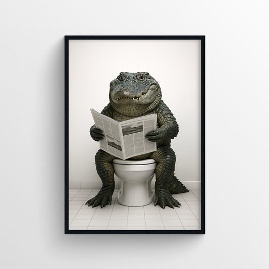 Alligator Animal Bathroom Toilet Poster - AthleteFlags