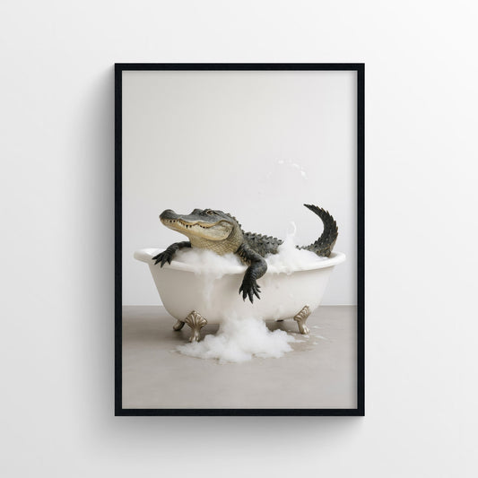 Alligator Animal Bathroom Tub Poster - AthleteFlags