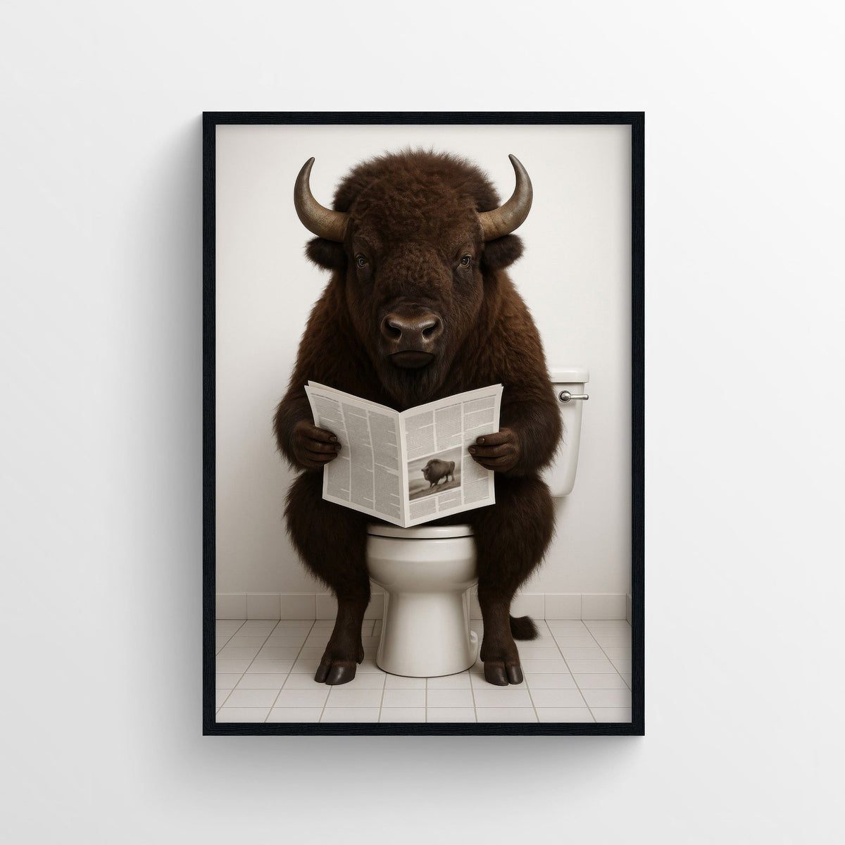 Bison Animal Bathroom Toilet Poster - AthleteFlags