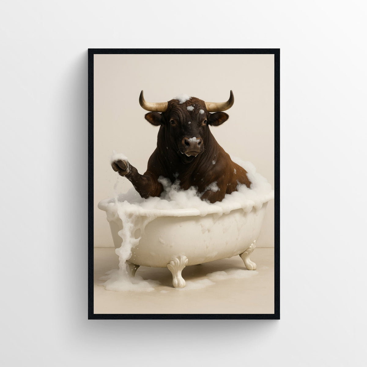 Bull Animal Bathroom Tub Poster - AthleteFlags