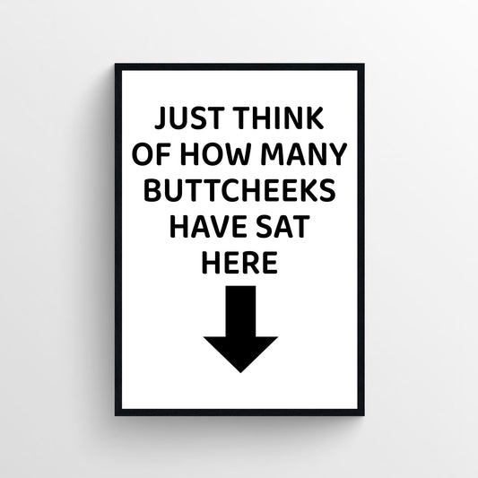 Buttcheek Math Bathroom Poster - AthleteFlags