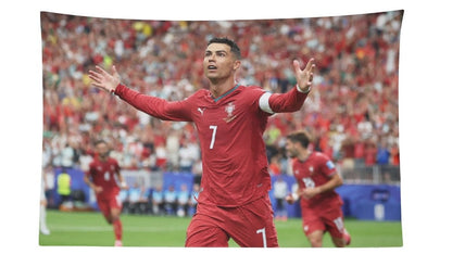 Cristiano Ronaldo Portugal Vs. Uzbekistan Flag For 2026 World Copa - AthleteFlags