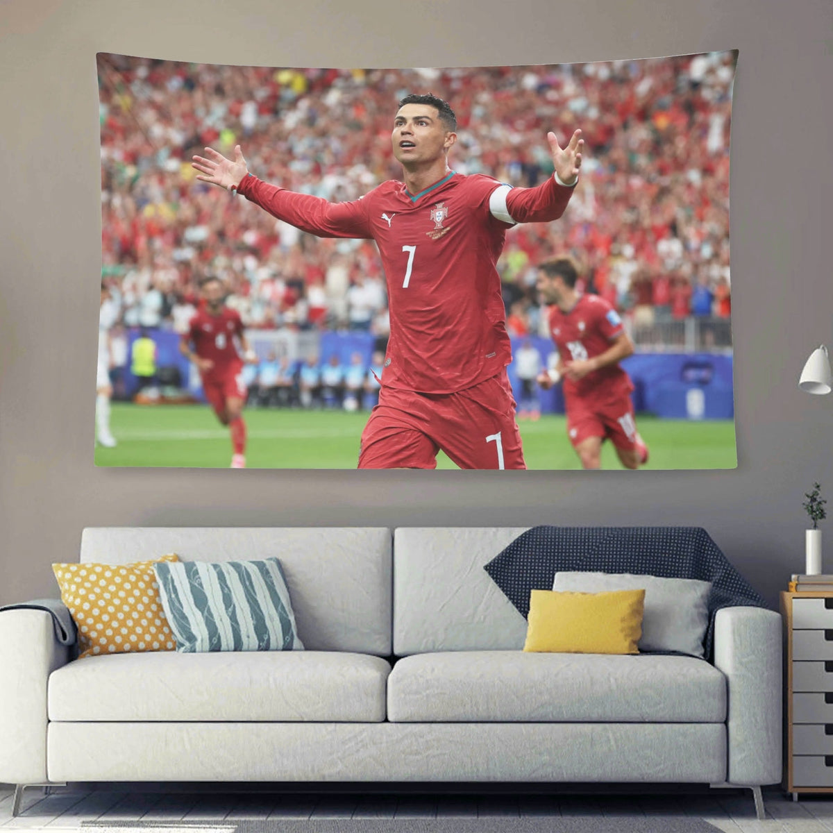 Cristiano Ronaldo Portugal Vs. Uzbekistan Flag For 2026 World Copa - AthleteFlags