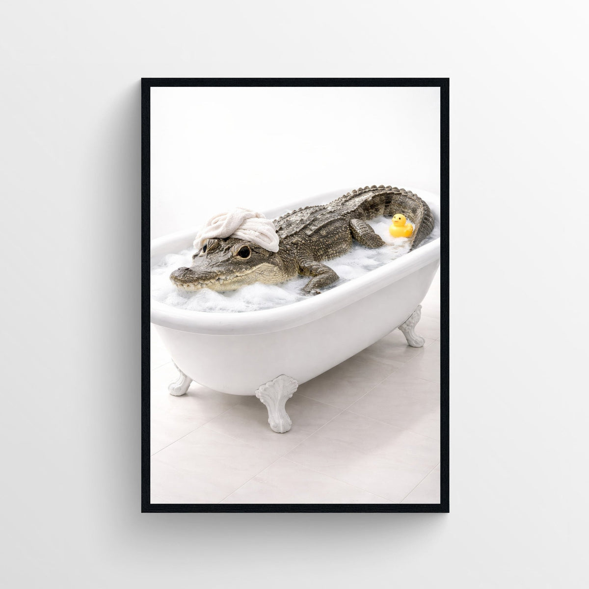 Crocodile Animal Bathroom Tub Poster - AthleteFlags
