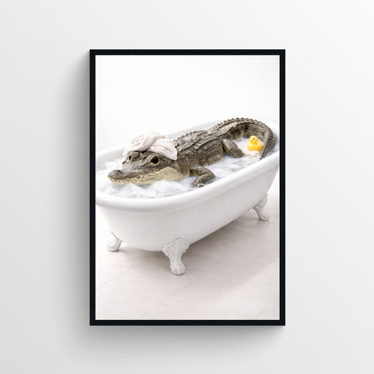 Crocodile Animal Bathroom Tub Poster - AthleteFlags