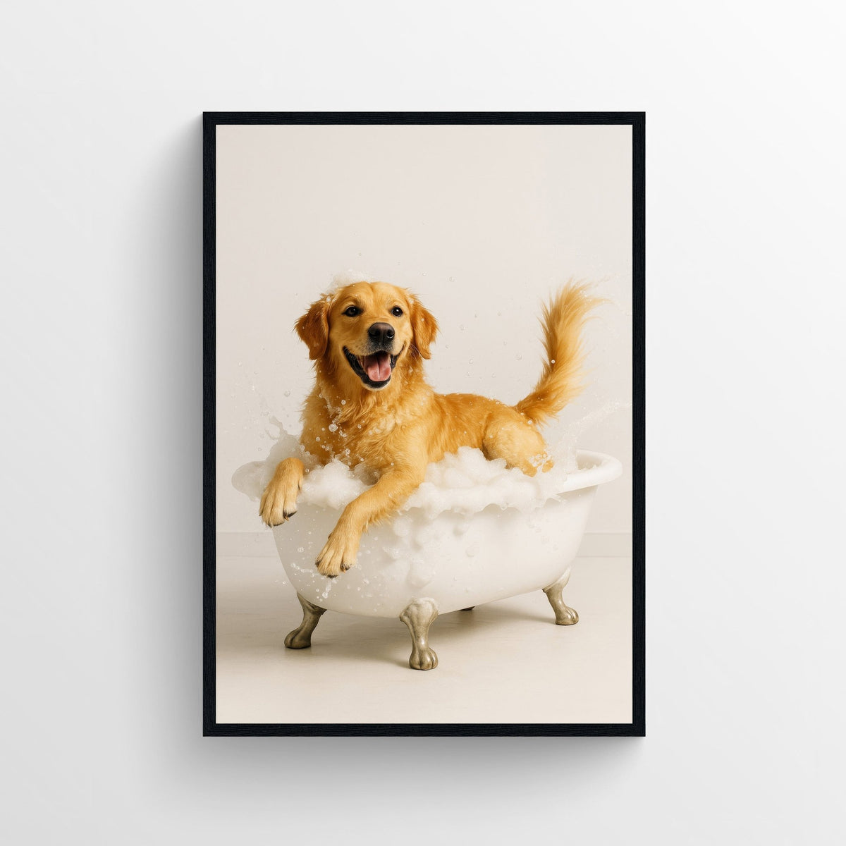 Dog - Golden Retriever Animal Bathroom Tub Poster - AthleteFlags