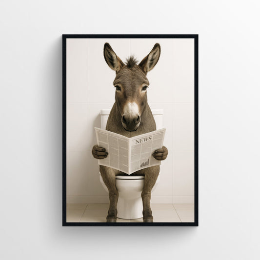 Donkey Animal Bathroom Toilet Poster - AthleteFlags