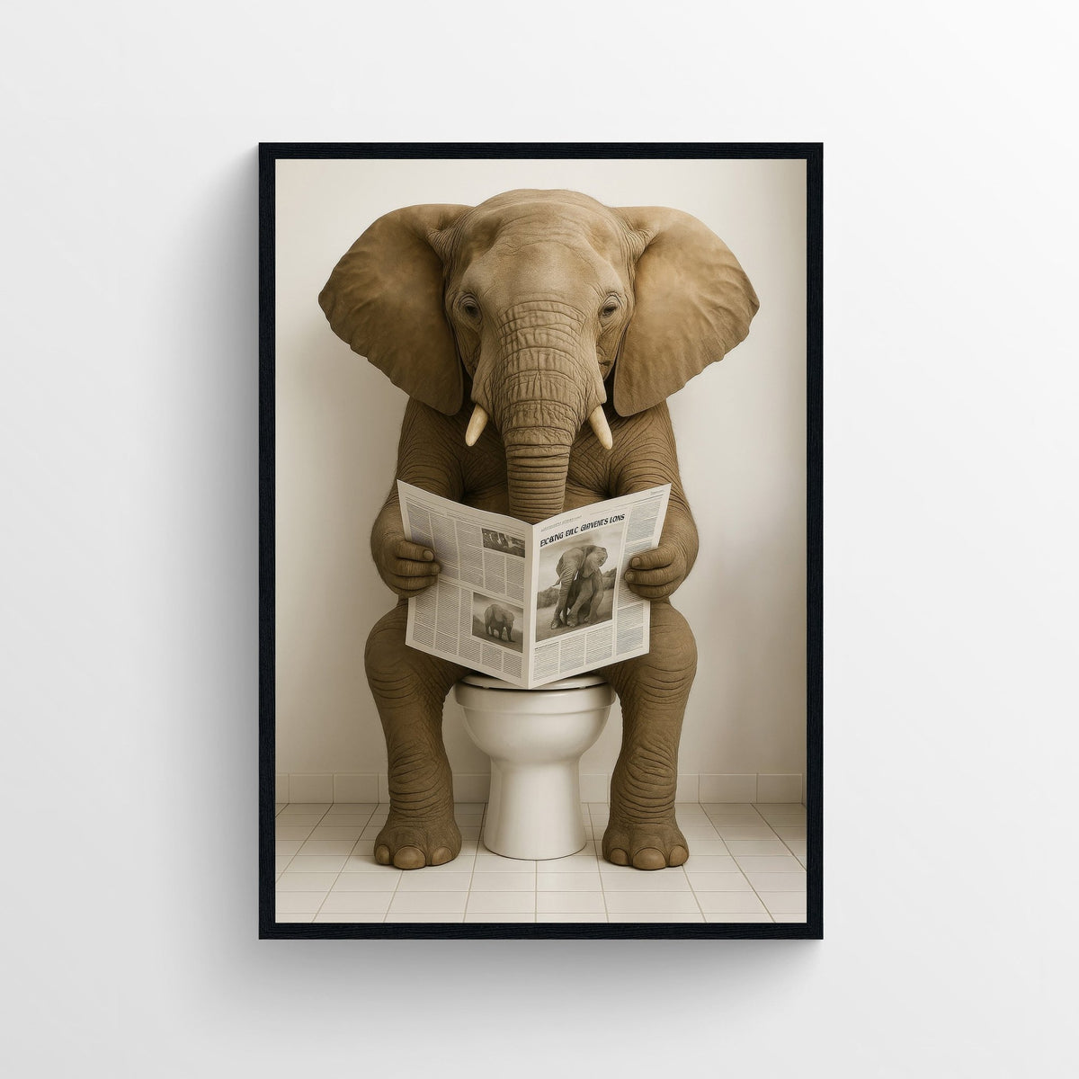Elephant Animal Bathroom Toilet Poster - AthleteFlags