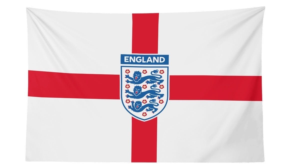 England National Football Team Three Lions Retro 2003 Crest Flag For 2026 World Copa - AthleteFlags