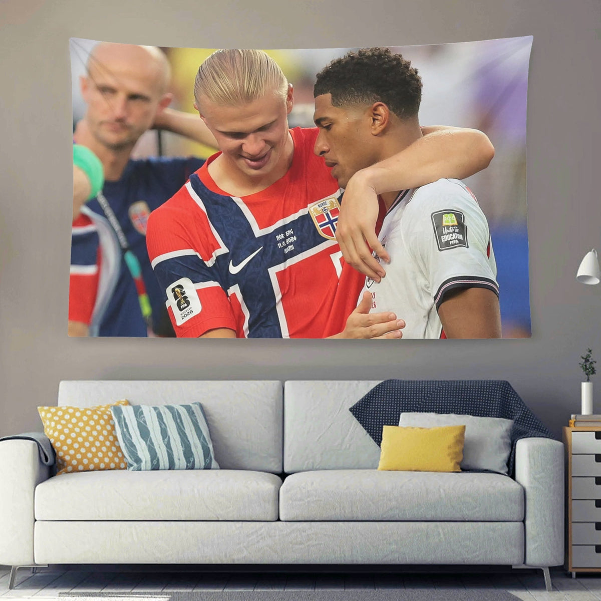 Erling Haaland and Jude Bellingham Flag For 2026 World Copa - AthleteFlags