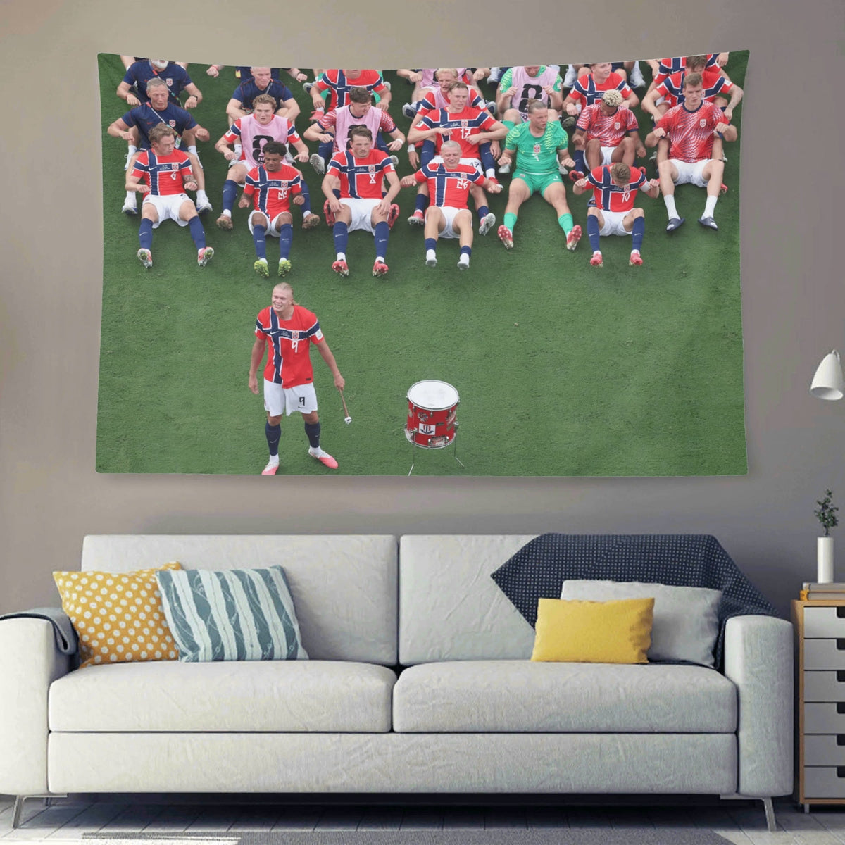 Erling Haaland Leads Norway Viking Row Celebration Flag For 2026 World Copa - AthleteFlags