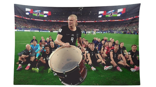Erling Haaland Norway Viking Row Drum Flag For 2026 World Copa - AthleteFlags