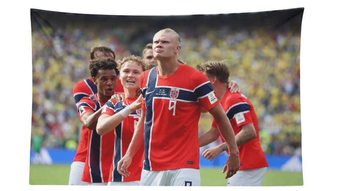 Erling Haaland Norway Vs. Brazil Flag For 2026 World Copa - AthleteFlags