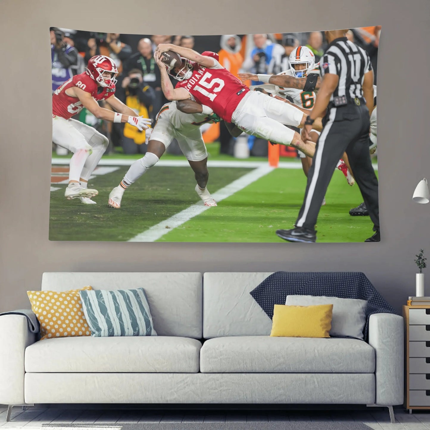 Fernando Mendoza Indiana 2026 National Championship Touchdown Dive Flag - AthleteFlags